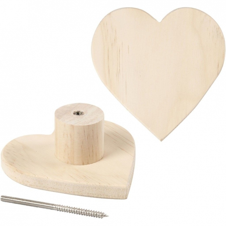 Colgador madera corazón 11 cm