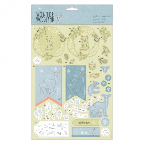Pack 4+4 papeles/die cuts winter woodland