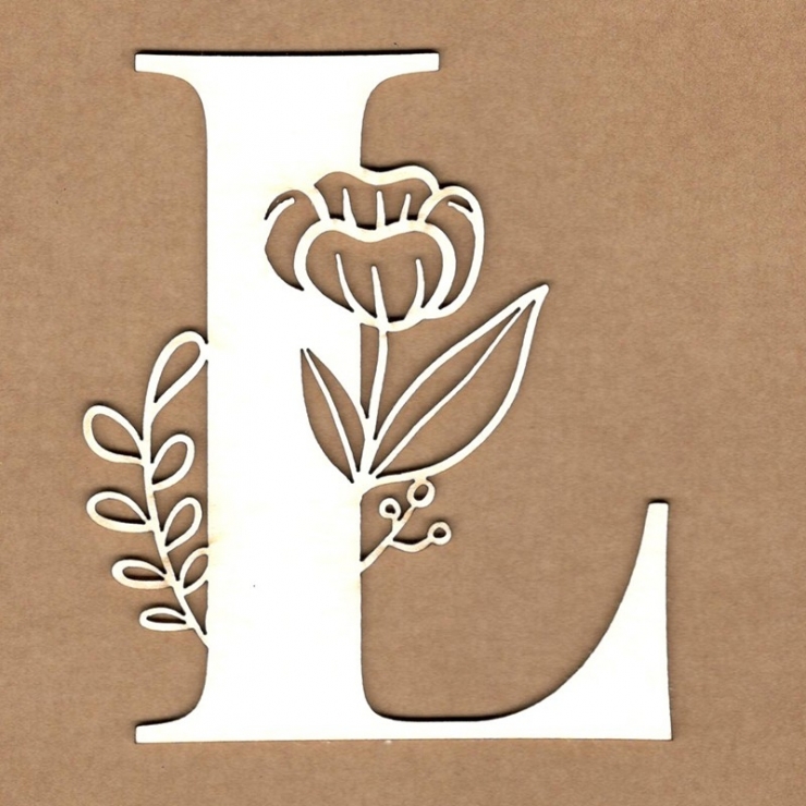 Letra inicial floral L
