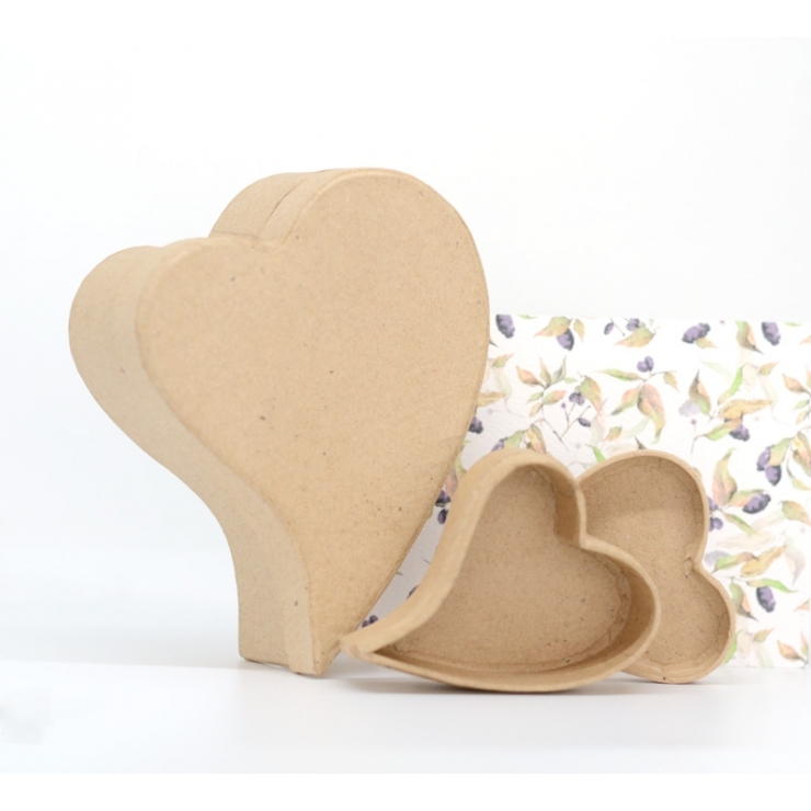 2 Cajas corazón curvado cartón craft