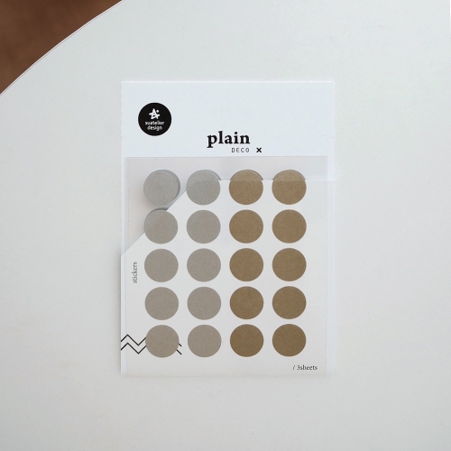 3 Hojas Pegatinas Plain 38