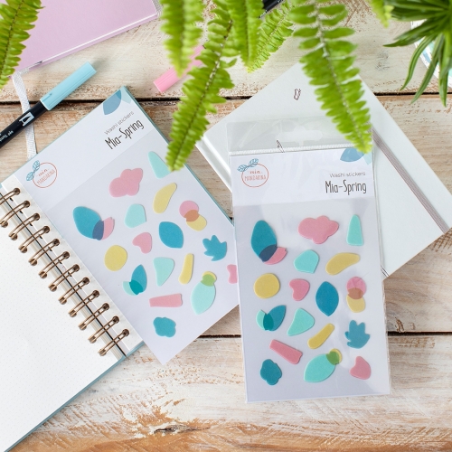 3 hojas Pegatinas washi Mia-Spring