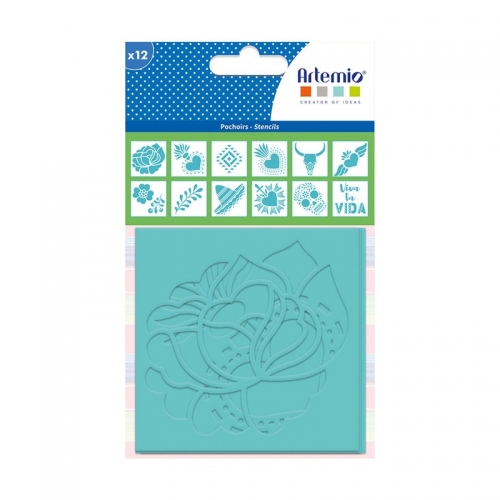 12 Plantillas estarcido Viva la vida 9 cm