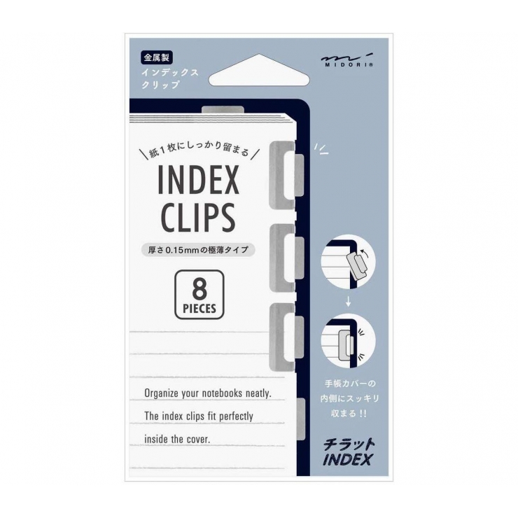 8 Index clip tono plateado