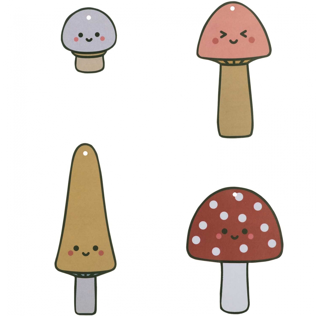 8 Etiquetas y pinzas Mushrooms