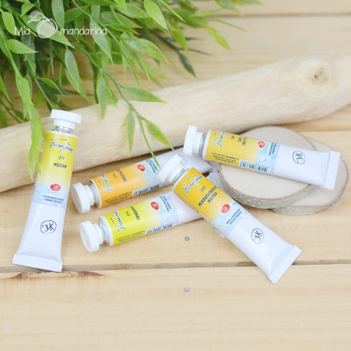 Acuarelas en tubo amarillas, naranjas white nights