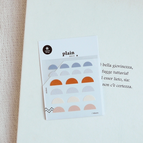 3 Hojas Pegatinas Plain 57