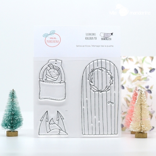 Sello clear Mensaje tras la puerta Mia mandarina