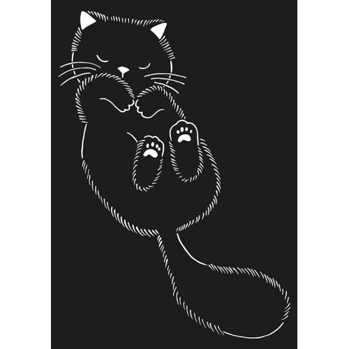 Plantilla estarcido Cosy Christmas Cat A4