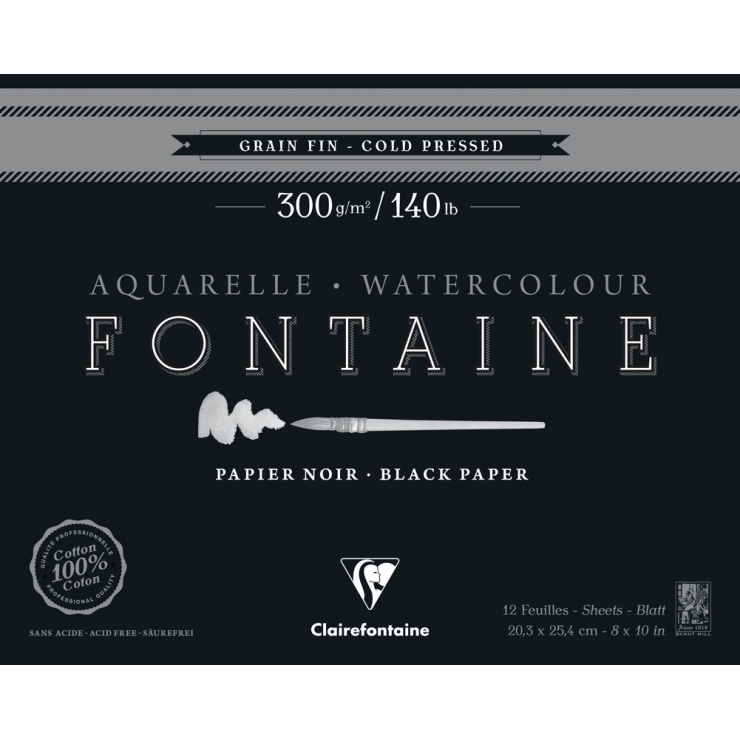 Fontaine Aquarelle Negro - Bloc encolado