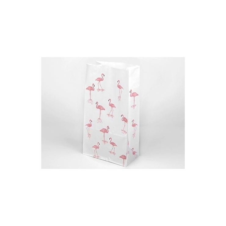 10 bolsas paper bag flamingo