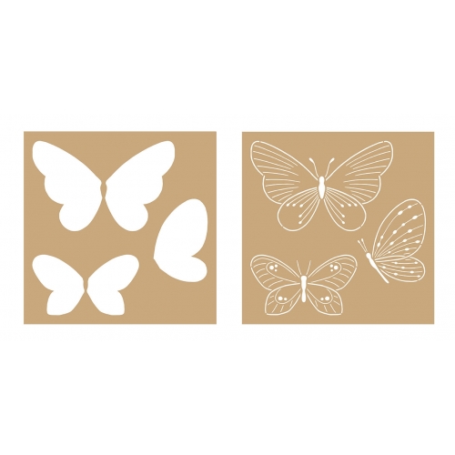 2 Plantillas estarcido cartón Mariposas