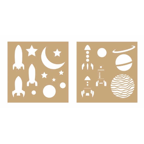 2 Plantillas estarcido cartón Space