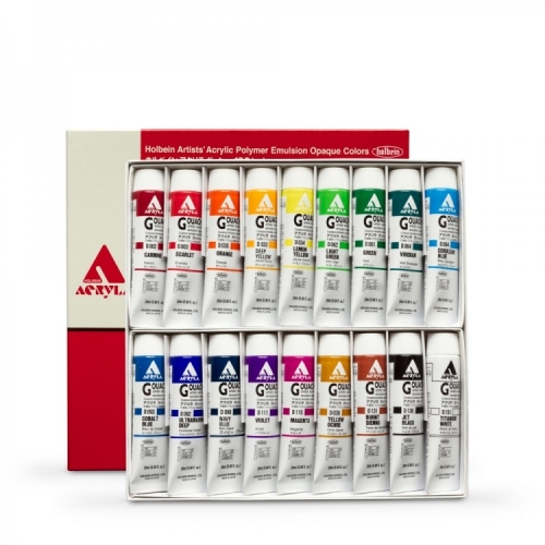 Caja 18 tubos Gouache Holbein Acryla - 20mL