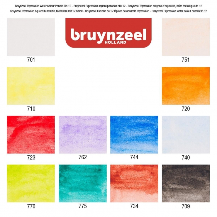 12 lápices acuarelables Bruynzeel 