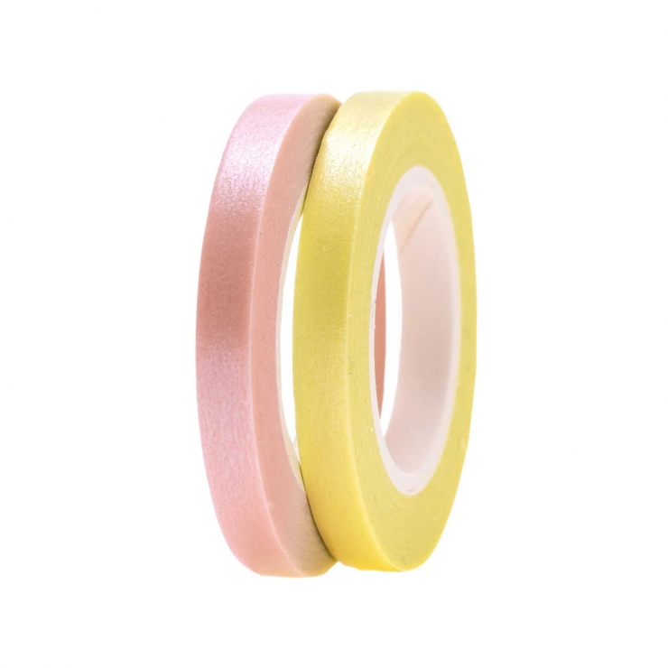 2 Washi tape slim amarillo-rosa