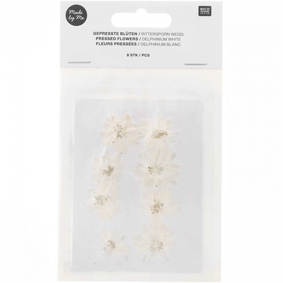 Delphinium white (8pcs) - (flores prensadas)