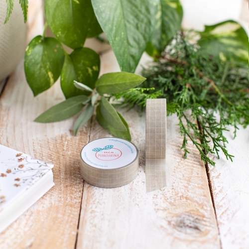 Washi tape Cuadros amarillo Mia mandarina