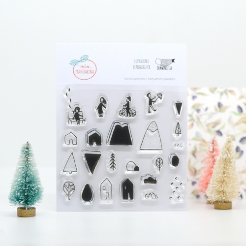 Sello clear Pequeños paisajes Mia mandarina