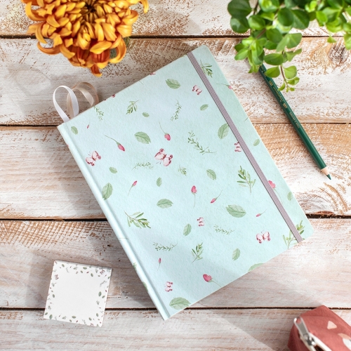 Cuaderno Flores Verde 17x22 cm