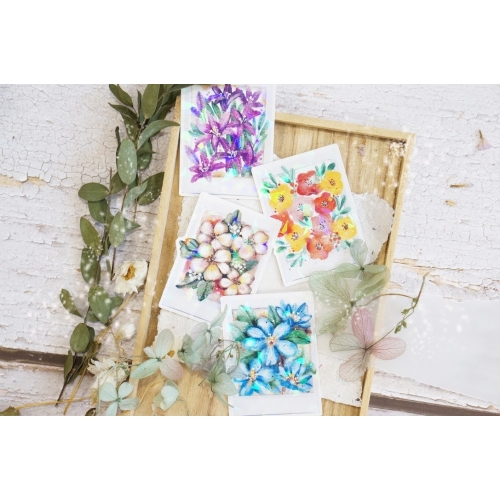 8 Pegatinas Hologram Florals