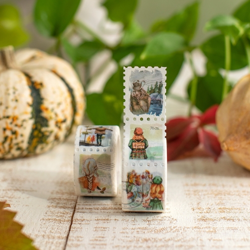 Stamp Washi Autumn Girls A
