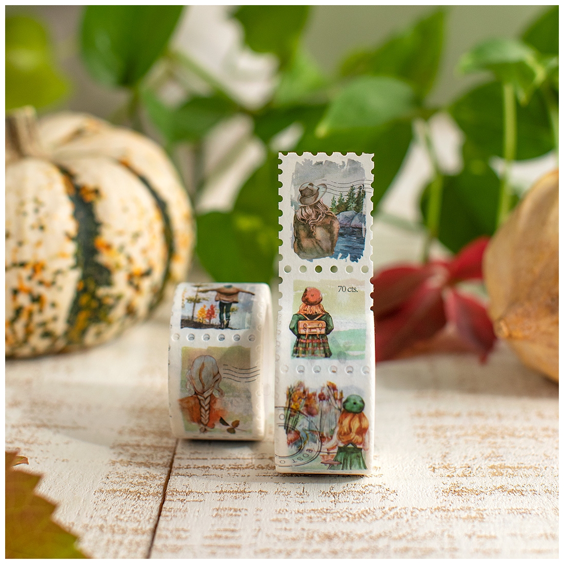 Stamp Washi Autumn Girls A