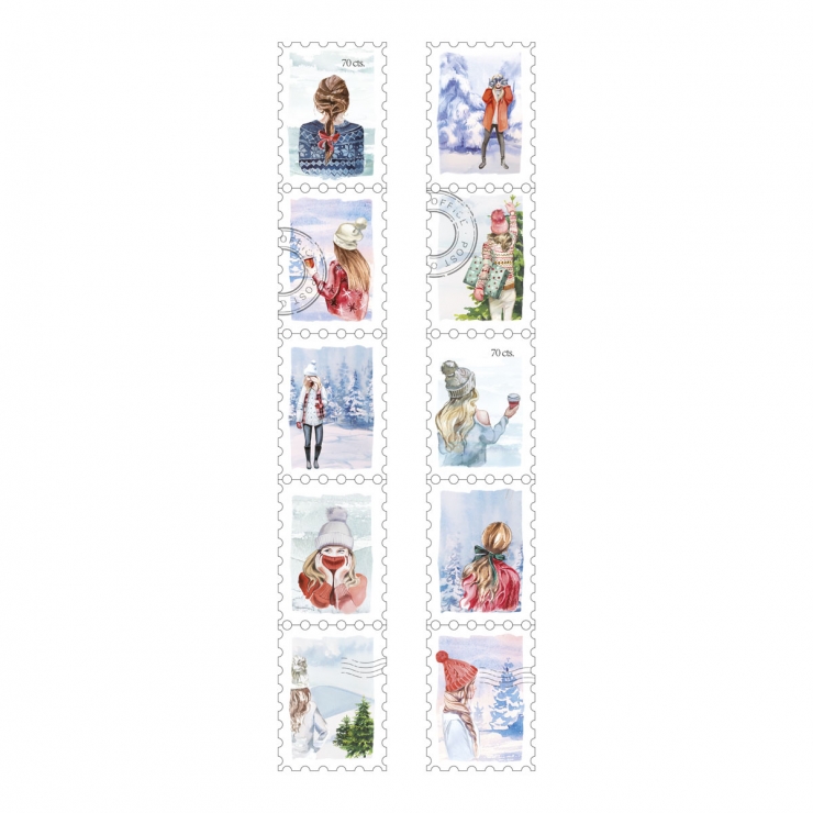 Stamp Washi Winter Girls A