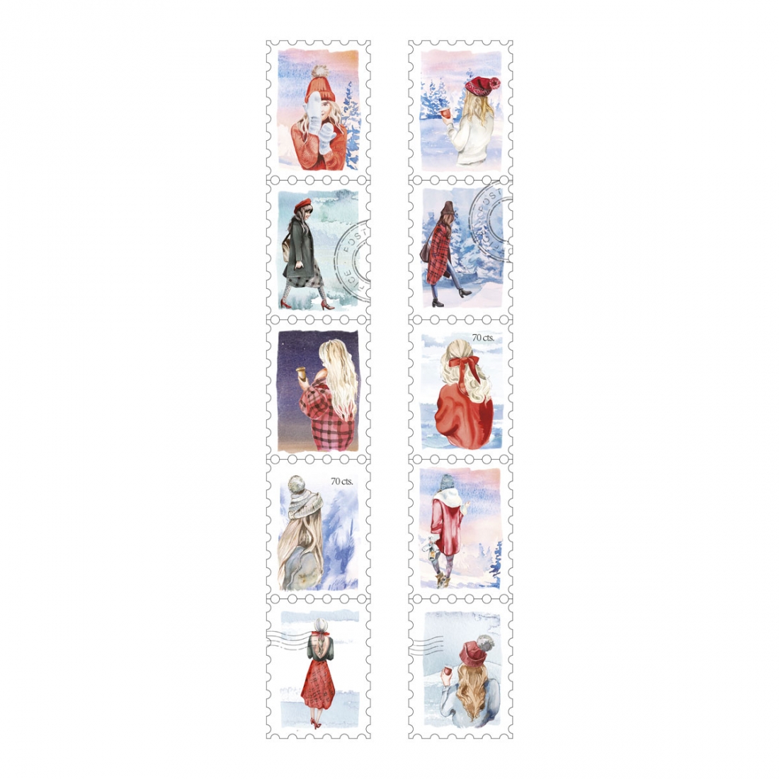 Stamp Washi Winter Girls B