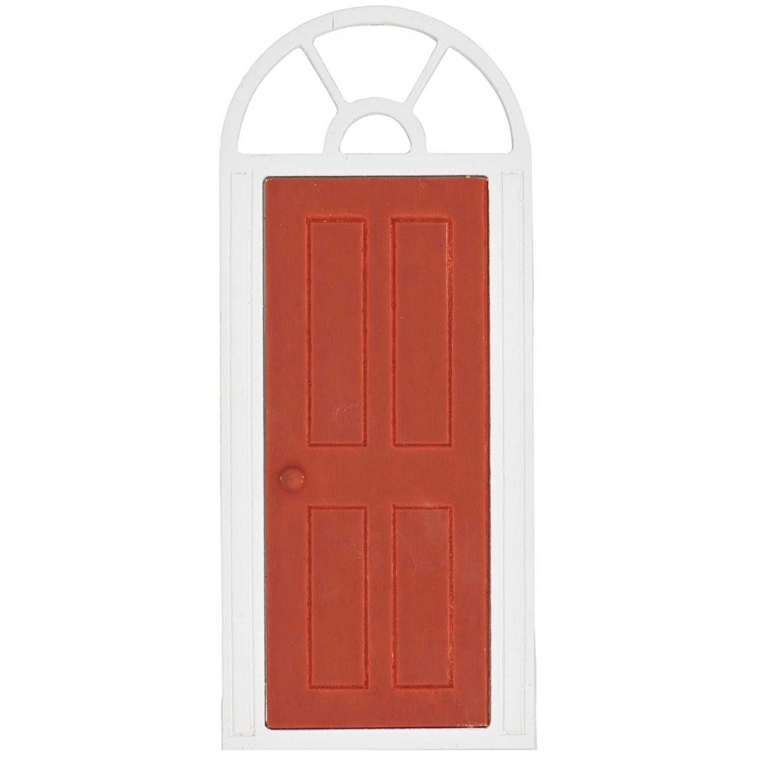 Puerta roja con arco en miniatura...