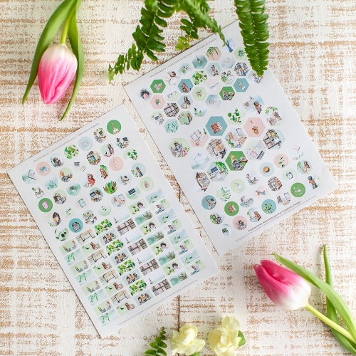 2 hojas Pegatinas Spring...