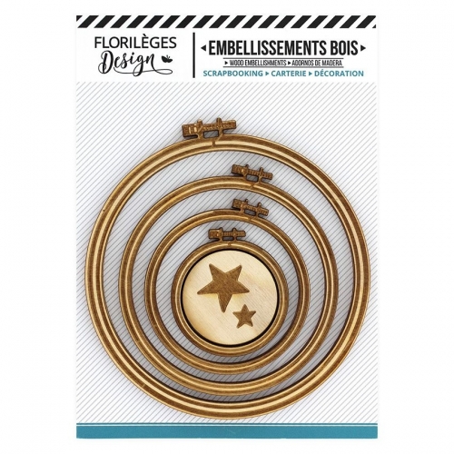 5 círculos madera varios...