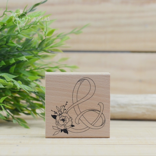 Sello & con flor 8x8cm