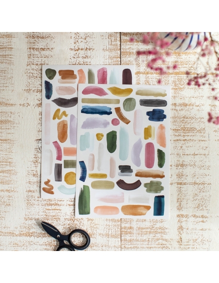 2 hojas Pegatinas Brushes A (sin troquel)