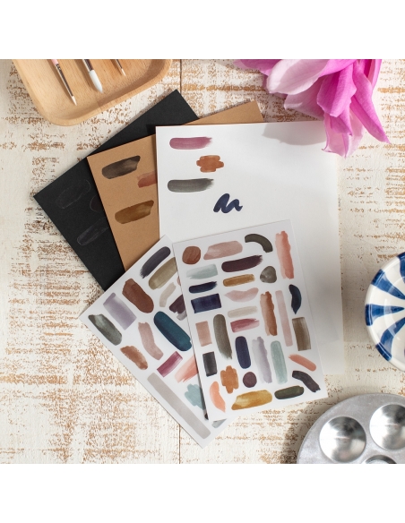 2 hojas Pegatinas transferibles Brushes A (sin base blanca)