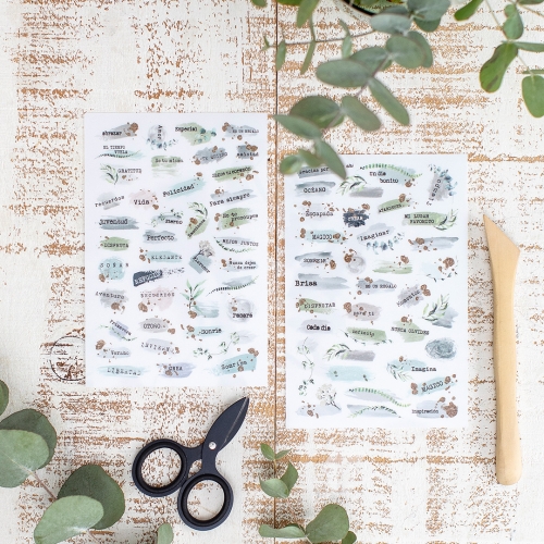 2 hojas Pegatinas...