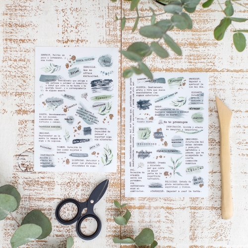 2 hojas Pegatinas...