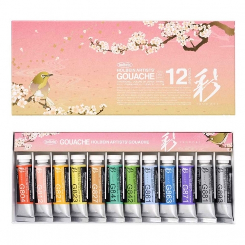 12 tubos Gouache Holbein...
