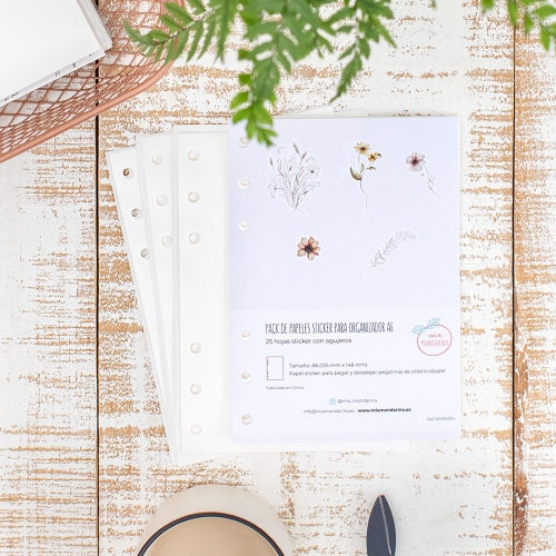 Pack 25 Hojas A6 sticker...