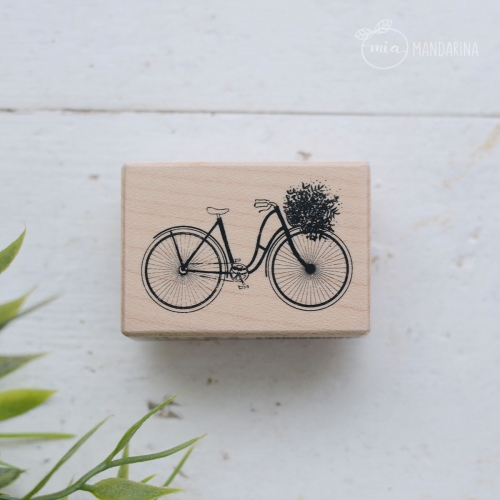 Sello de madera bicicleta