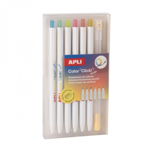 Pack 6 Portaminas Color...