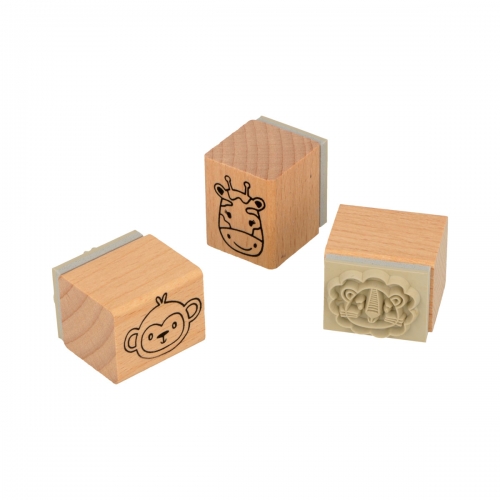 Set 3 sellos animales jungla